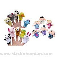 GBSELL 16PC Story Finger Puppets 10 Animals 6 People Family Members Educational Toy B01MQOB7X3